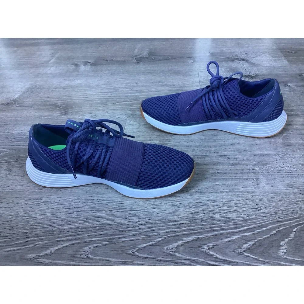 Under Armour Breathe Lace Womens 10 Navy Blue Sneaker Training Shoes 3020249-500